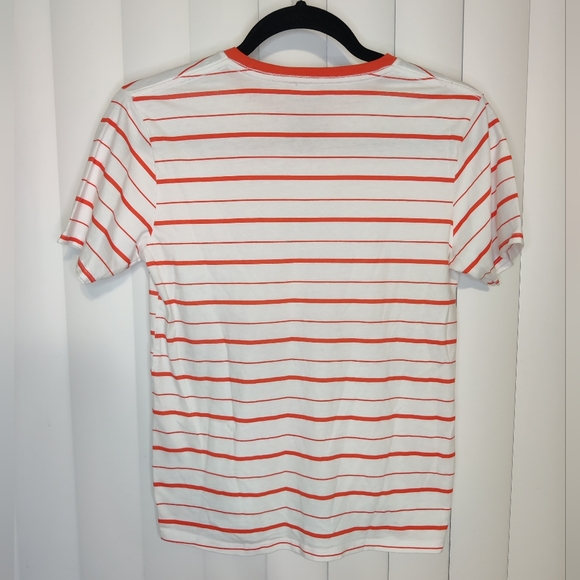 Calvin Klein White orange striped T-shirt size M - Picture 3 of 4